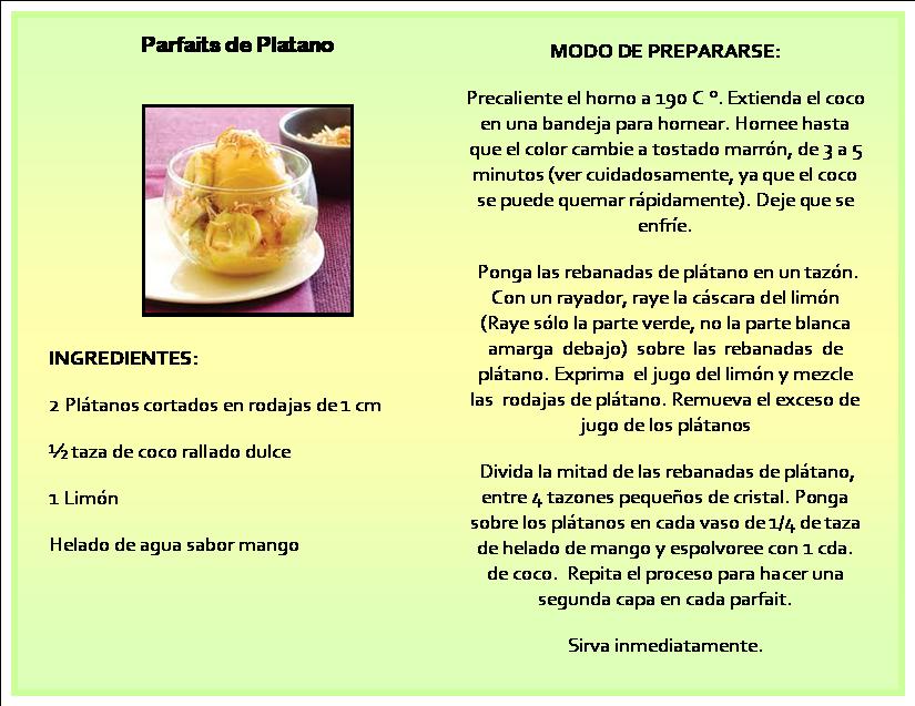Parfaits de Platano