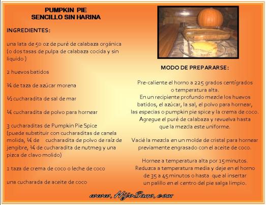 Pumpkin Pie sin Harina
